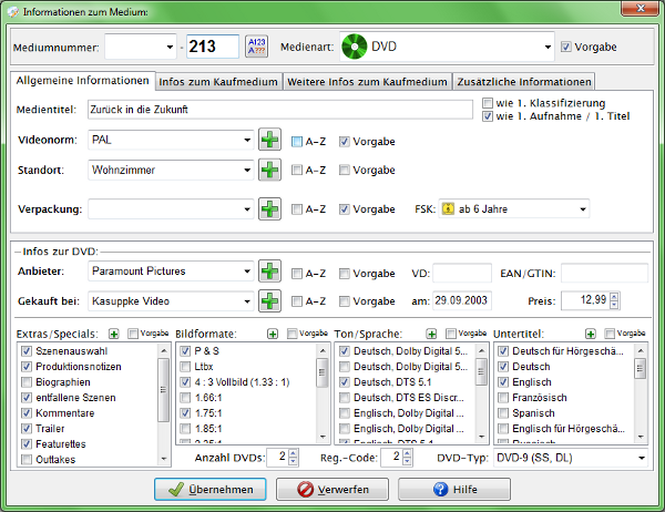 Heyer's Heim-Videothek: Informationen zum Medium