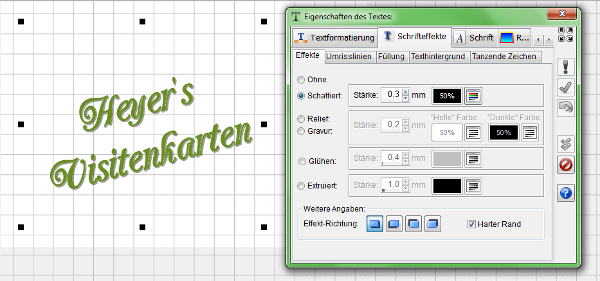 Heyer's Visitenkarten - Textfeld