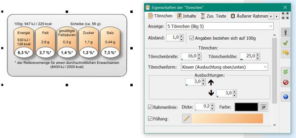 Heyer's Etiketten-Studio Pro - Nährwerttönnchen