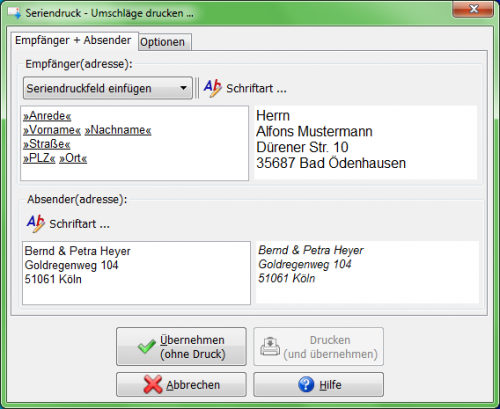 Heyer's Karten-Studio - Briefumschläge bedrucken
